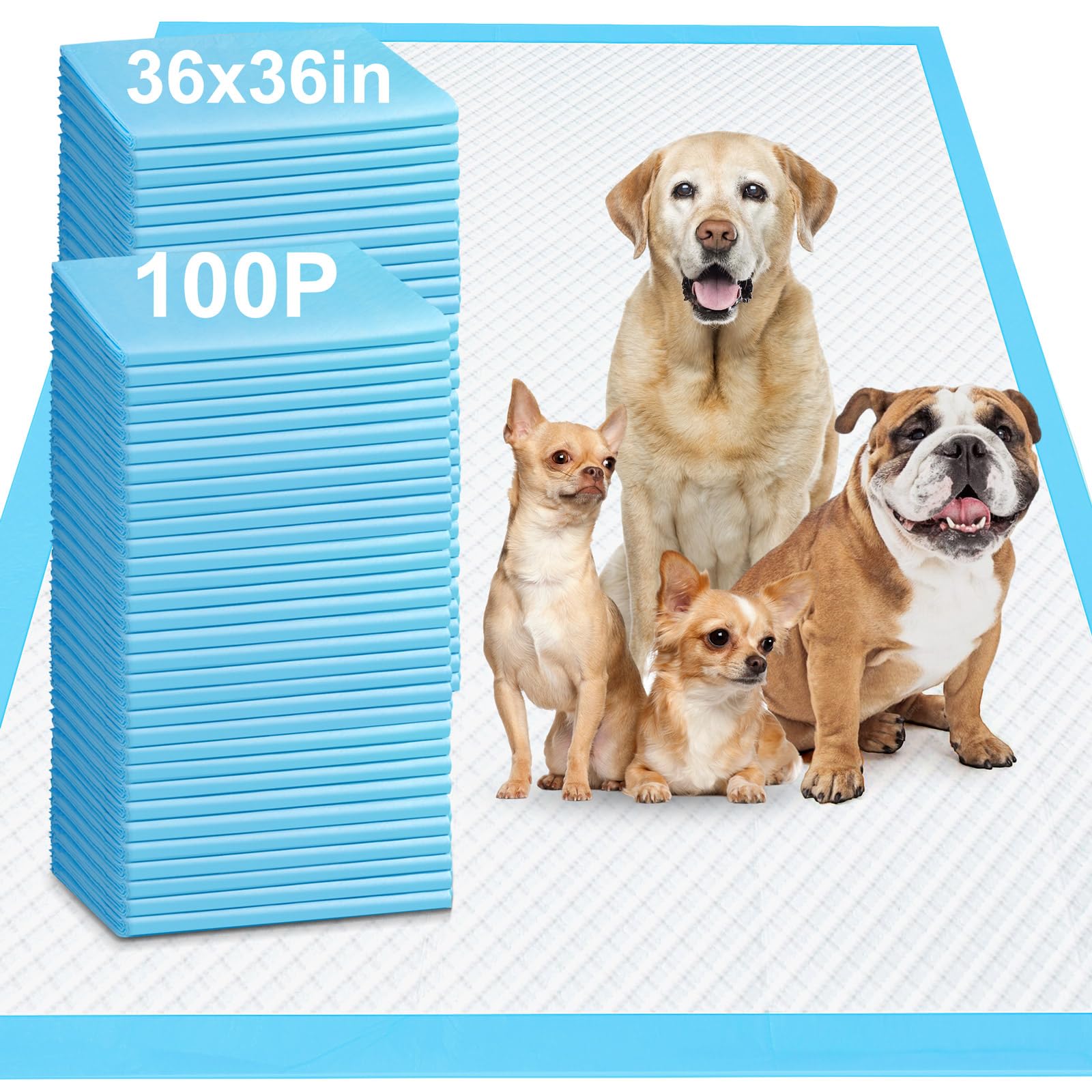 Gimars 4XL 36x36 Heavy Absorbent Dog Pads – 100 Pack | Leakproof Quick-Dry Pee Pads for Dogs & Other Pets