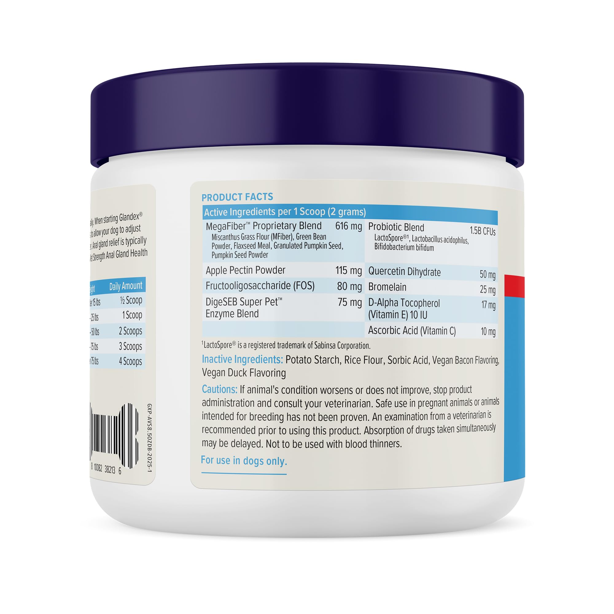 Vetnique Glandex Dog Fiber Supplement — Advanced Strength Duck & Bacon (8.5 oz) – Boot The Scoot