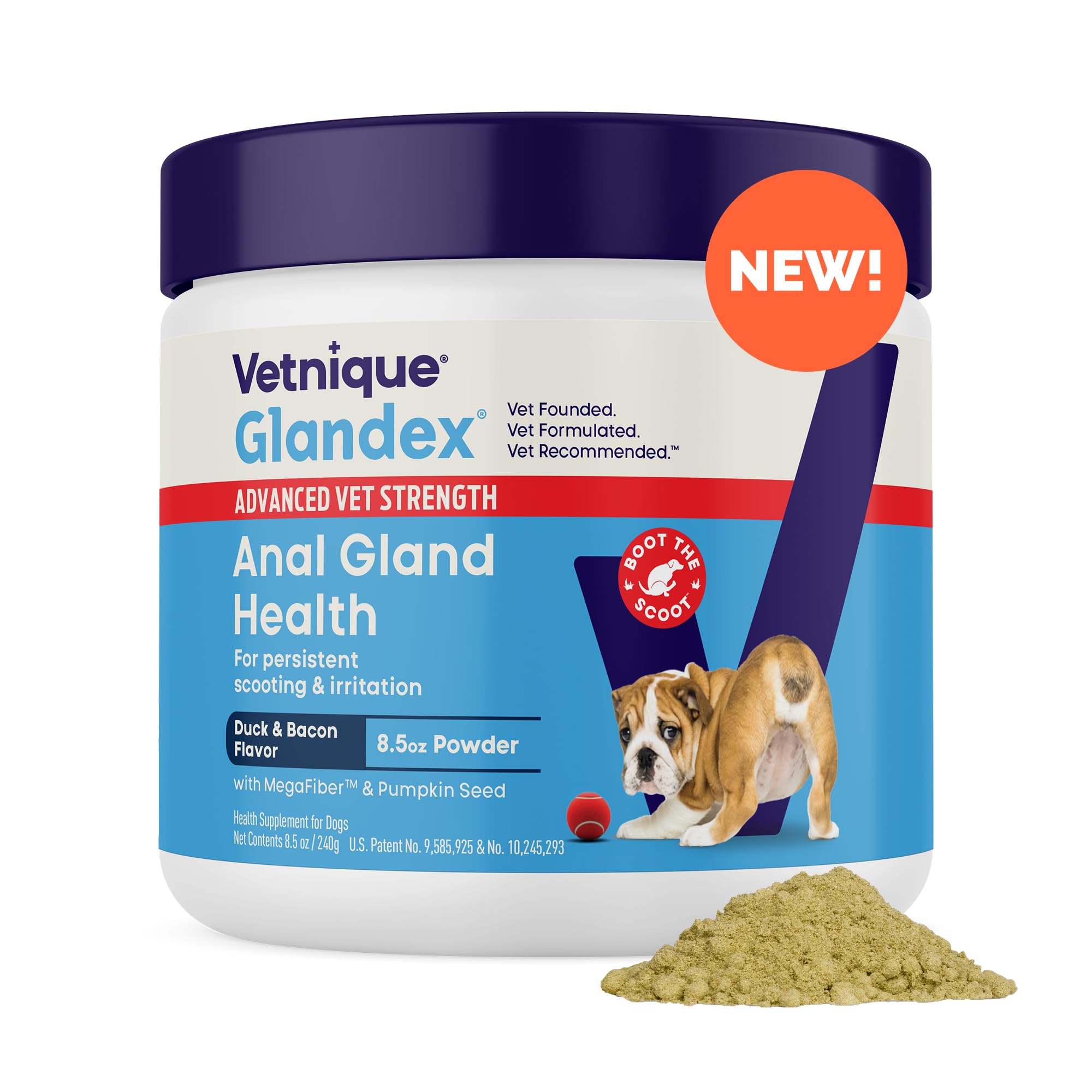 Vetnique Glandex Dog Fiber Supplement — Advanced Strength Duck & Bacon (8.5 oz) – Boot The Scoot