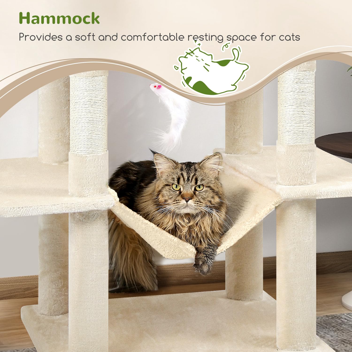 Globlazer Cat Tree Tower 76-Inch – Extra Tall Multi-Level Cat Furniture