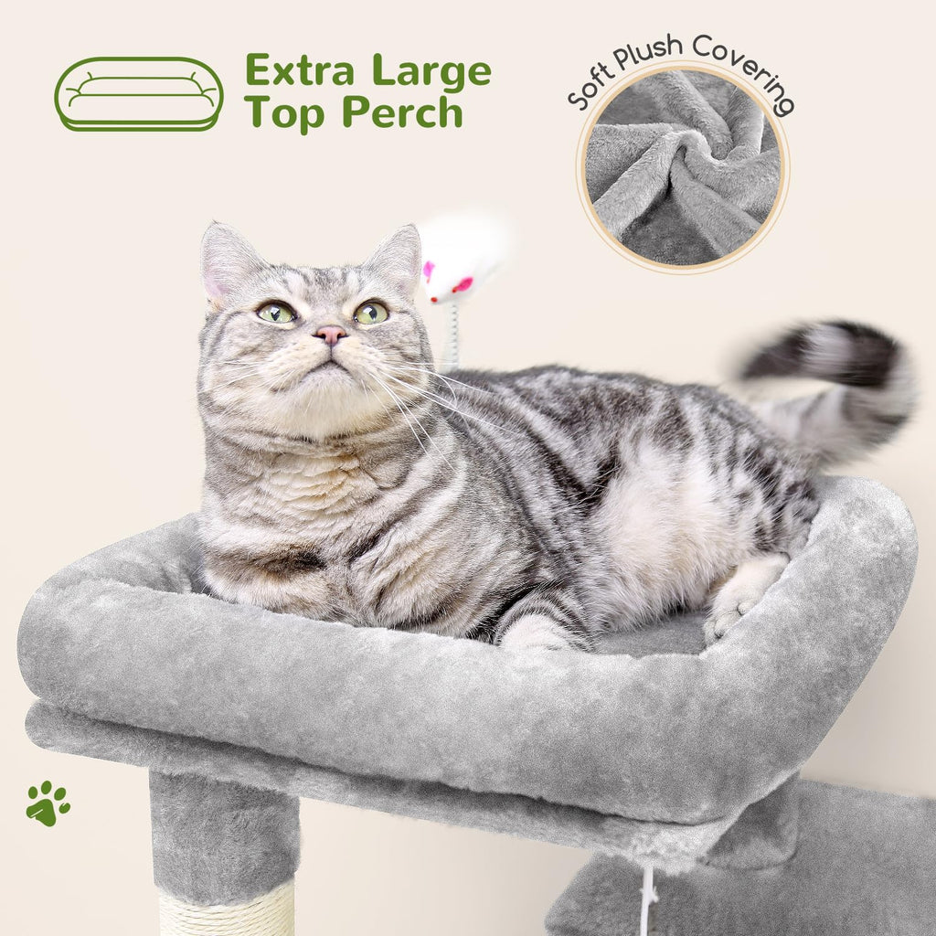 Globlazer 50-Inch Cat Tree Tower for Indoor Cats | Double Condos, Top Perch, Space-Saving