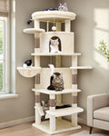 Globlazer Corner Cat Tree for Large Cats – 66in Tall, Beige