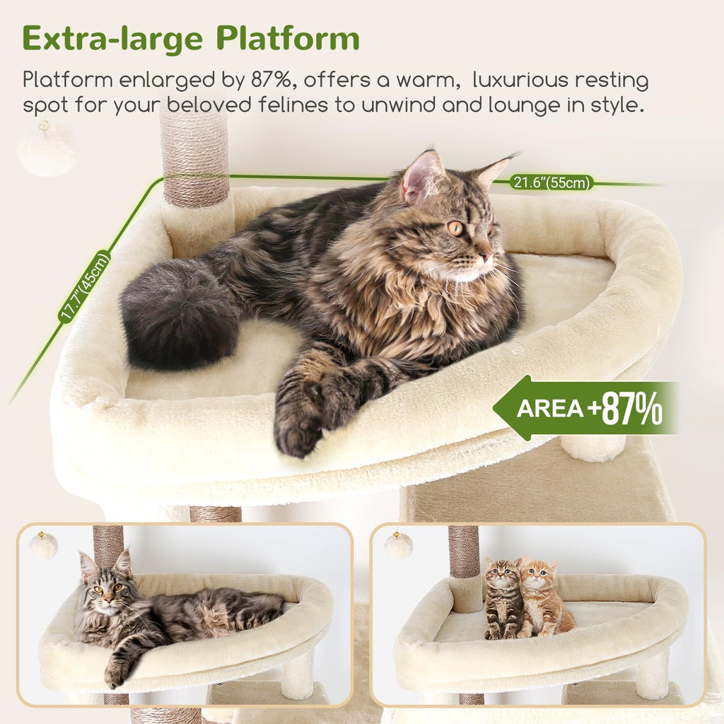 Globlazer Giant Cat Tree 83-Inch Tower for Large Indoor Cats – F83 Beige