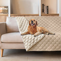 gogobunny 100% Double-Sided Waterproof Dog Bed Cover — Reversible, 82x102 in, Dark Beige/Light Beige