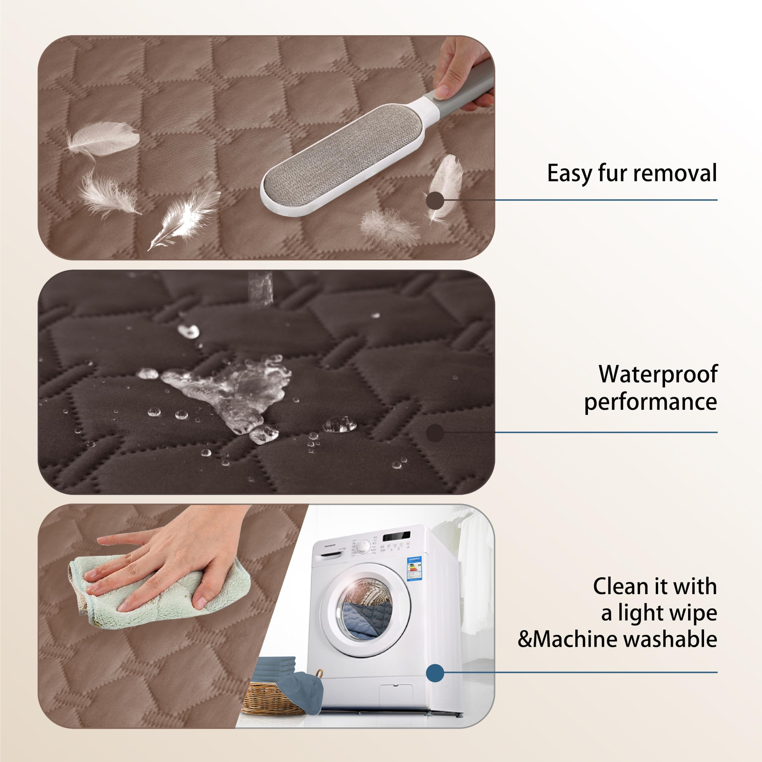 Gogobunny 100% Double-Sided Waterproof Dog Blanket 82x120 in — Reversible Furniture Protector (Dark Coffee/Light Coffee)