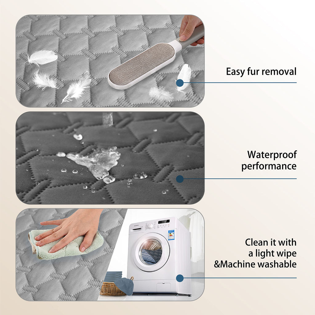 gogobunny 100% Double-Sided Waterproof Dog Bed Cover & Furniture Protector - Reversible Plaid (82x120 in)