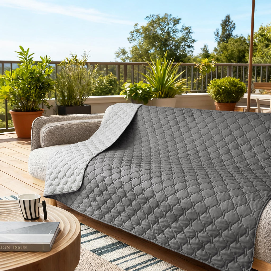 gogobunny 100% Double-Sided Waterproof Dog Bed Cover & Furniture Protector - Reversible Plaid (82x120 in)
