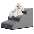 Gogobunny Ramp Cat Dog Stairs Grey – 3-Step Bed Access, Durable Waterproof Cover