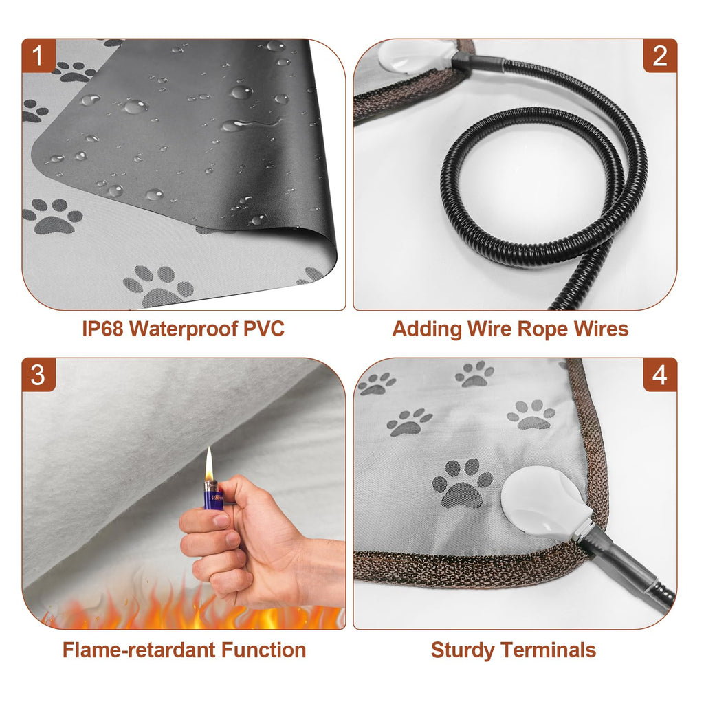 GOLOPET Extra Large Dog Heating Pad 47x30 in — MET & UL Dual Certification