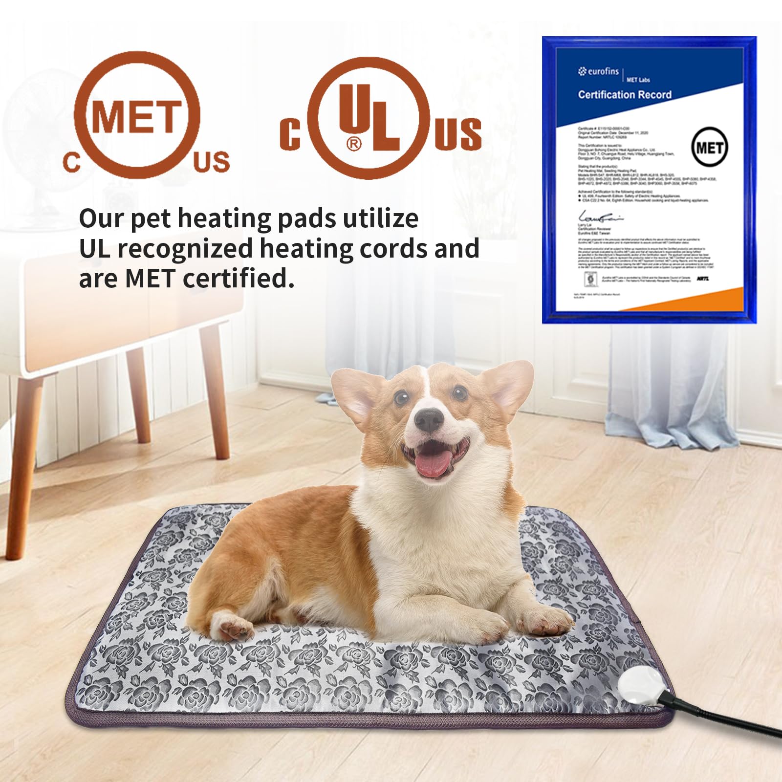 GOLOPET Extra Large Dog Heating Pad 47x30 in — MET & UL Dual Certification