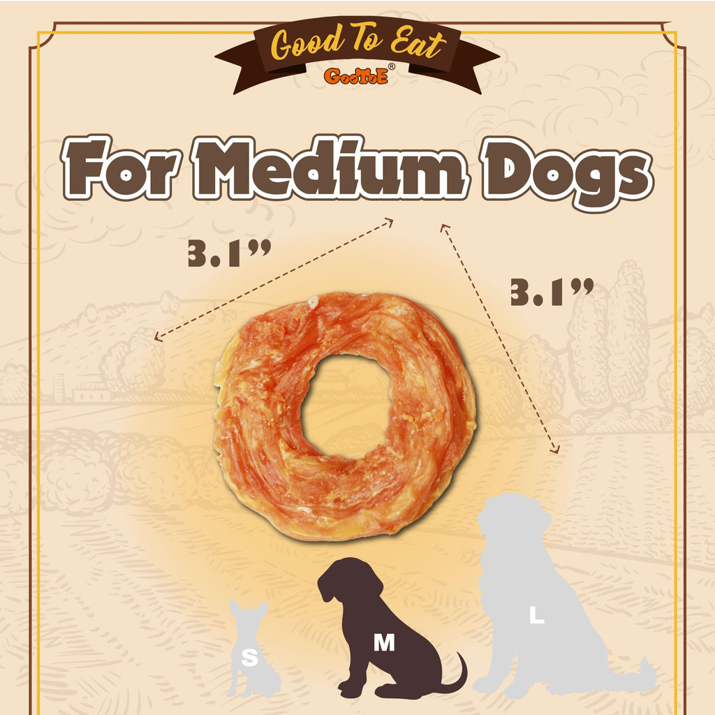 Gootoe Turkey Tendons for Dogs – All-Natural, Hypoallergenic Long-Lasting Chews (16 oz, Ring M)