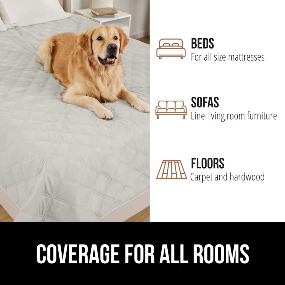 GORILLA GRIP Waterproof Dog Bed Cover 82x68 – Slip-Resistant, Leak-Proof & Washable Taupe