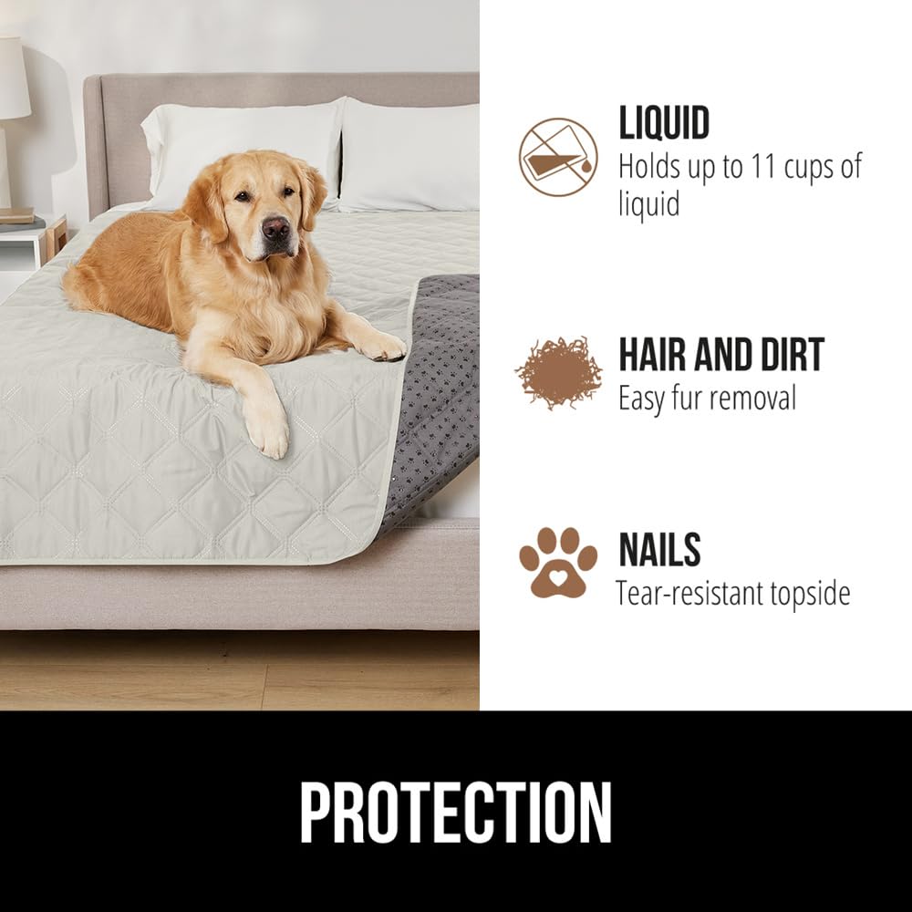 GORILLA GRIP Waterproof Dog Bed Cover 82x68 – Slip-Resistant, Leak-Proof & Washable Taupe