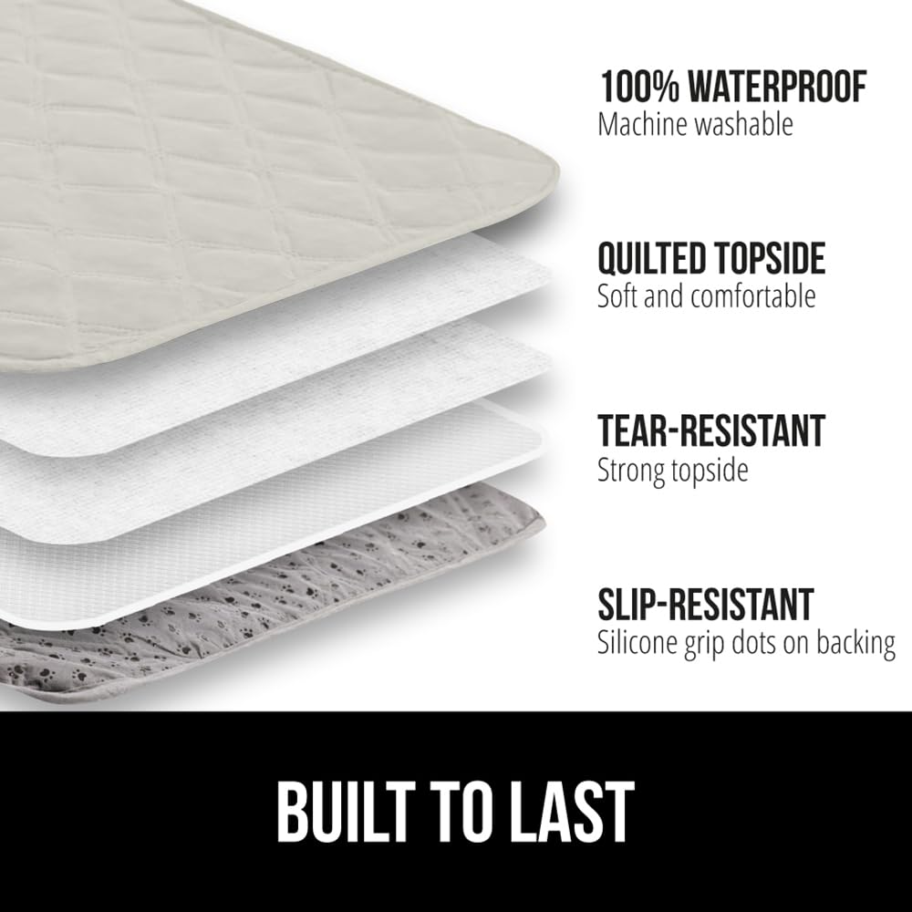 GORILLA GRIP Waterproof Dog Bed Cover 82x68 – Slip-Resistant, Leak-Proof & Washable Taupe