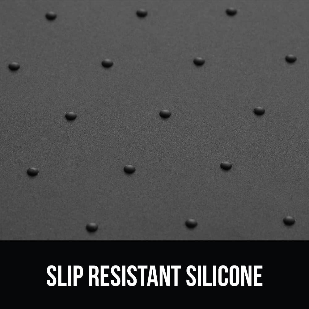 GORILLA GRIP 28x18 Charcoal Waterproof Silicone Pet Feeding Mat – Raised Edge, BPA Free
