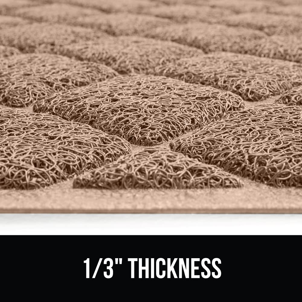GORILLA GRIP Cat Litter Box Mat 47x35 – Water-Resistant Litter Trapper for Indoor Cats | Beige