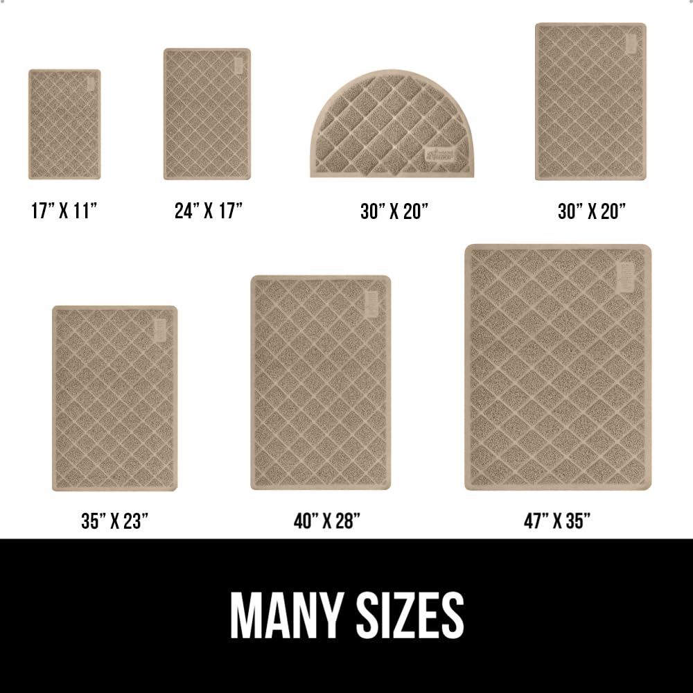 GORILLA GRIP Cat Litter Box Mat 47x35 – Water-Resistant Litter Trapper for Indoor Cats | Beige