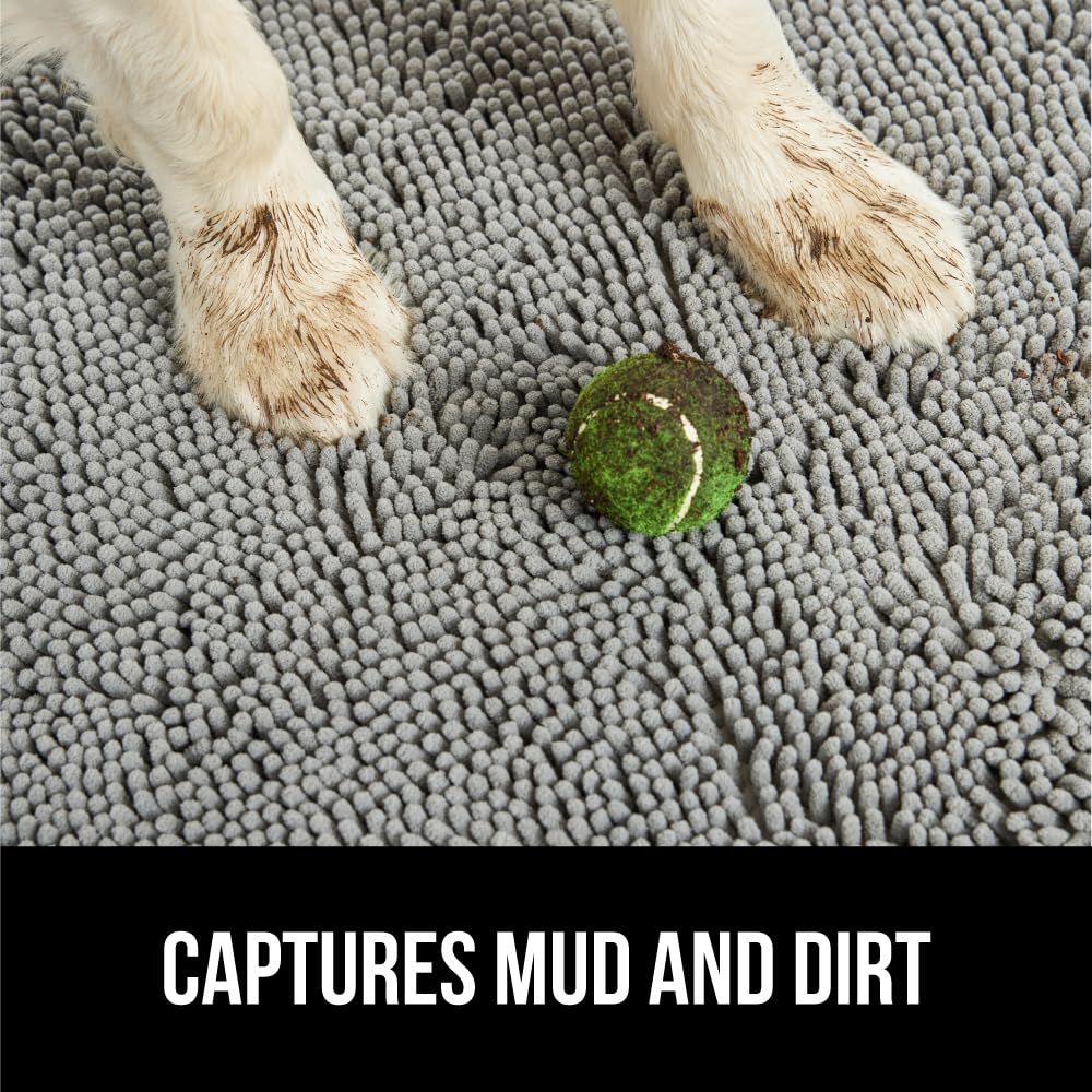 GORILLA GRIP SOAKSTOPPER Dog Door Mat 48x30 – Absorbent Chenille Entry Rug, Machine Washable