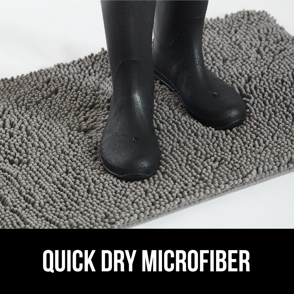 GORILLA GRIP SOAKSTOPPER Dog Door Mat 48x30 – Absorbent Chenille Entry Rug, Machine Washable