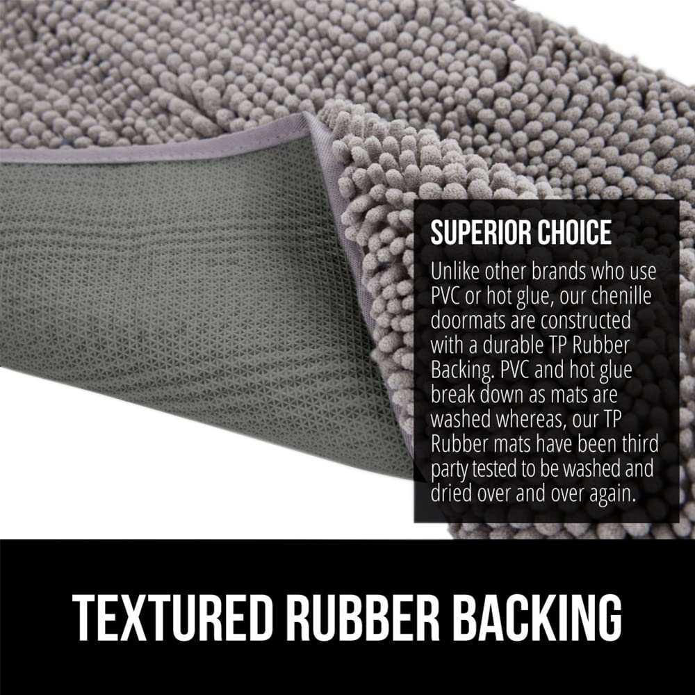 GORILLA GRIP SOAKSTOPPER Dog Door Mat 48x30 – Absorbent Chenille Entry Rug, Machine Washable