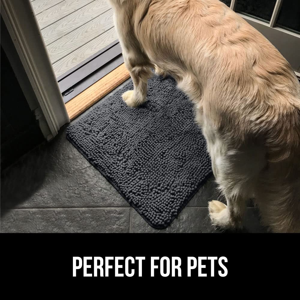 GORILLA GRIP SOAKSTOPPER Dog Door Mat 60x36 – Absorbent, Quick-Dry Chenille Entry Rug