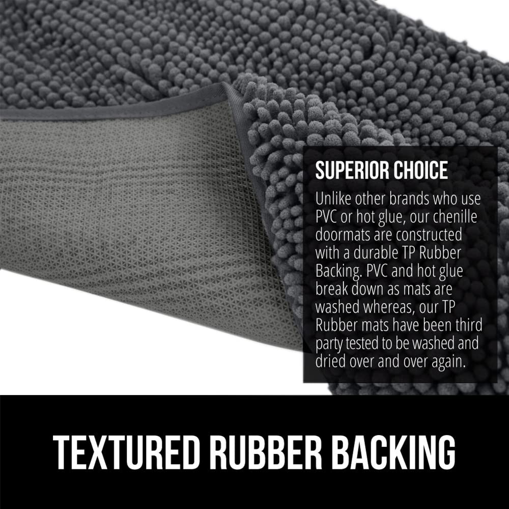 GORILLA GRIP SOAKSTOPPER Dog Door Mat 60x36 – Absorbent, Quick-Dry Chenille Entry Rug
