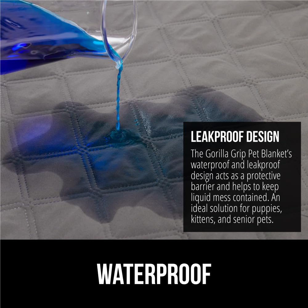 GORILLA GRIP Waterproof Dog Bed Cover 82x82 – Slip-Resistant, Leak-Proof, Washable
