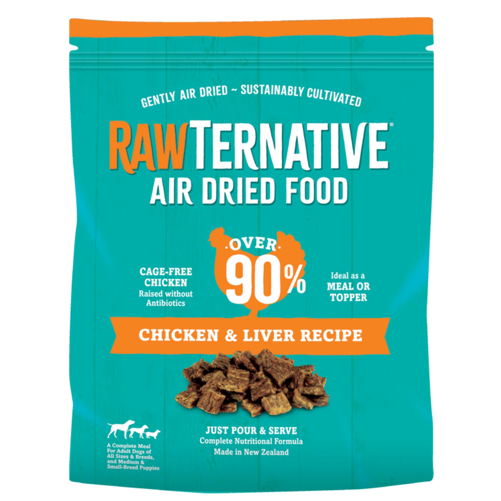 RawTernative Air Dried Dog Food – High Protein, 92% Chicken & Liver + NZ Green Mussels | Grandma Mae's Country Naturals
