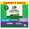 Greenies Vet-Recommended Large-Dog Dental Treats — Fresh Flavor, Original Flavor & Blueberry (3x12 oz)