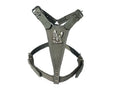 Grey Leather Dog Harness with French Bulldog Head Motif