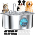 GROOKPET Large Dog Fountain Water Bowl — Stainless Steel, 7L, Quiet & Multi-Pet Filtration