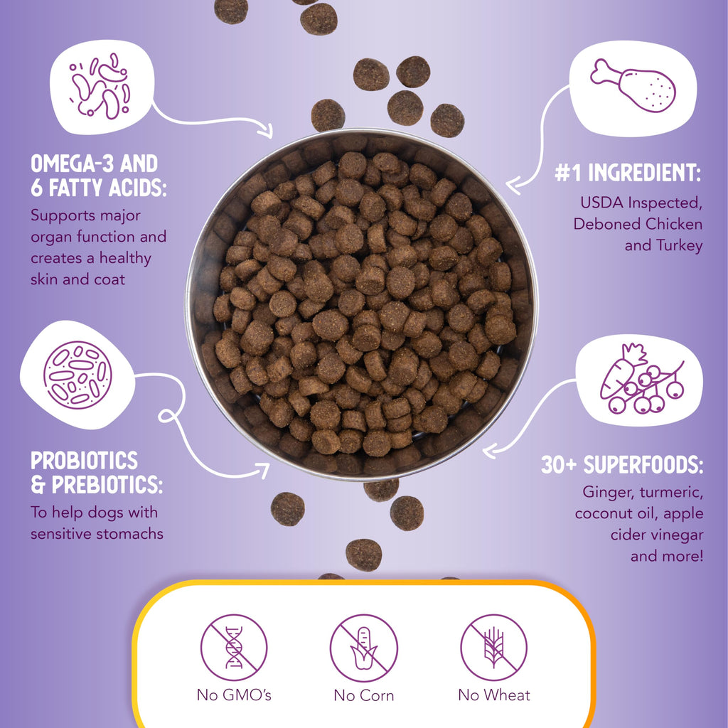 Health Extension Grain Free Chicken & Turkey Dry Dog Food - 30+ Superfoods & Probiotics for All Life Stages (23.5 lb)
