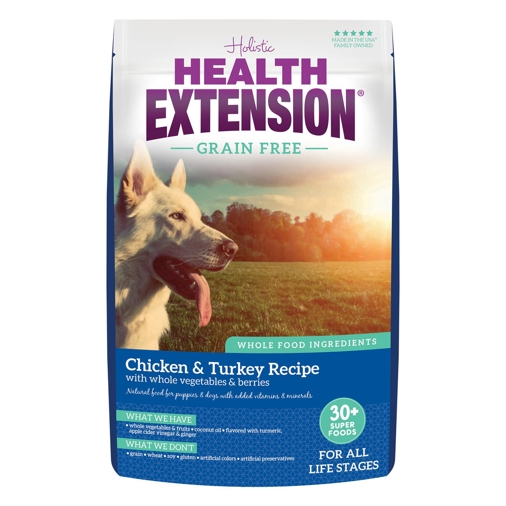 Health Extension Grain Free Chicken & Turkey Dry Dog Food - 30+ Superfoods & Probiotics for All Life Stages (23.5 lb)