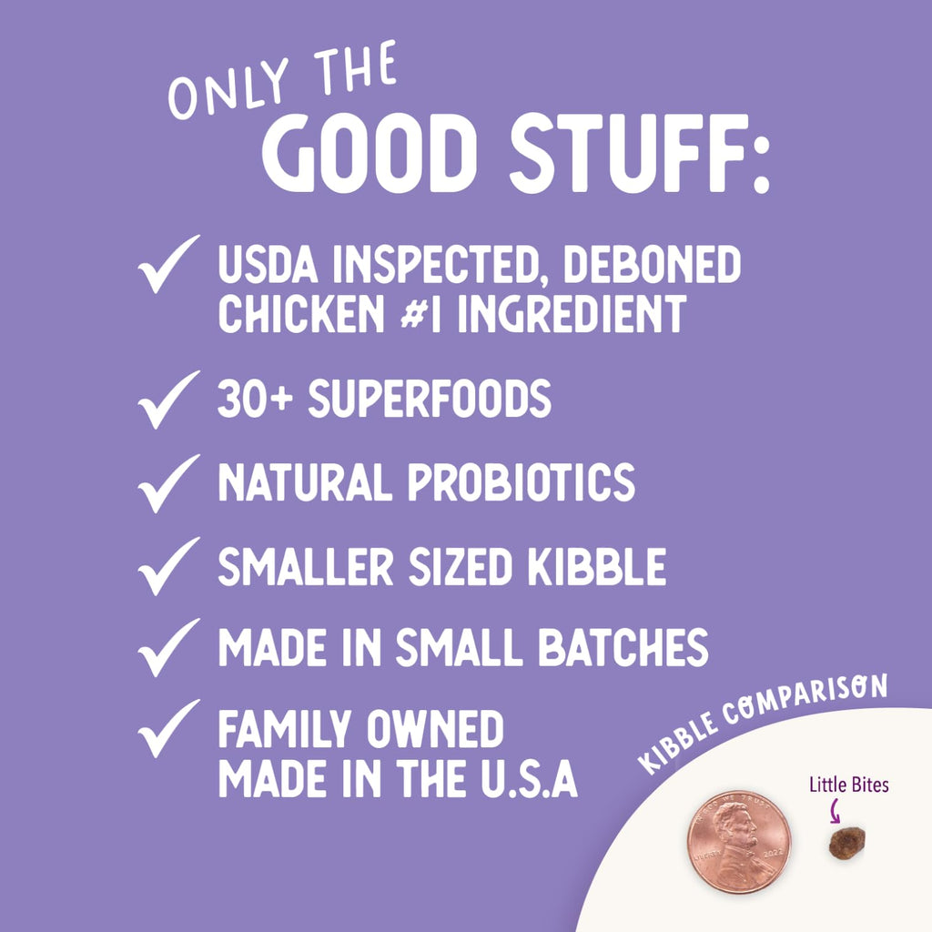 Health Extension Little Bites Dry Dog Food for Toy & Small Breeds – Chicken & Brown Rice, Probiotics & Superfoods, 30 lb