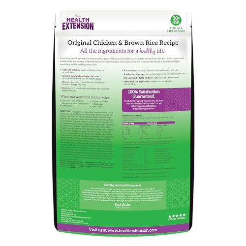 Health Extension Original Chicken & Brown Rice — Protein-Packed Formula with Probiotics & Superfoods (30 lb)