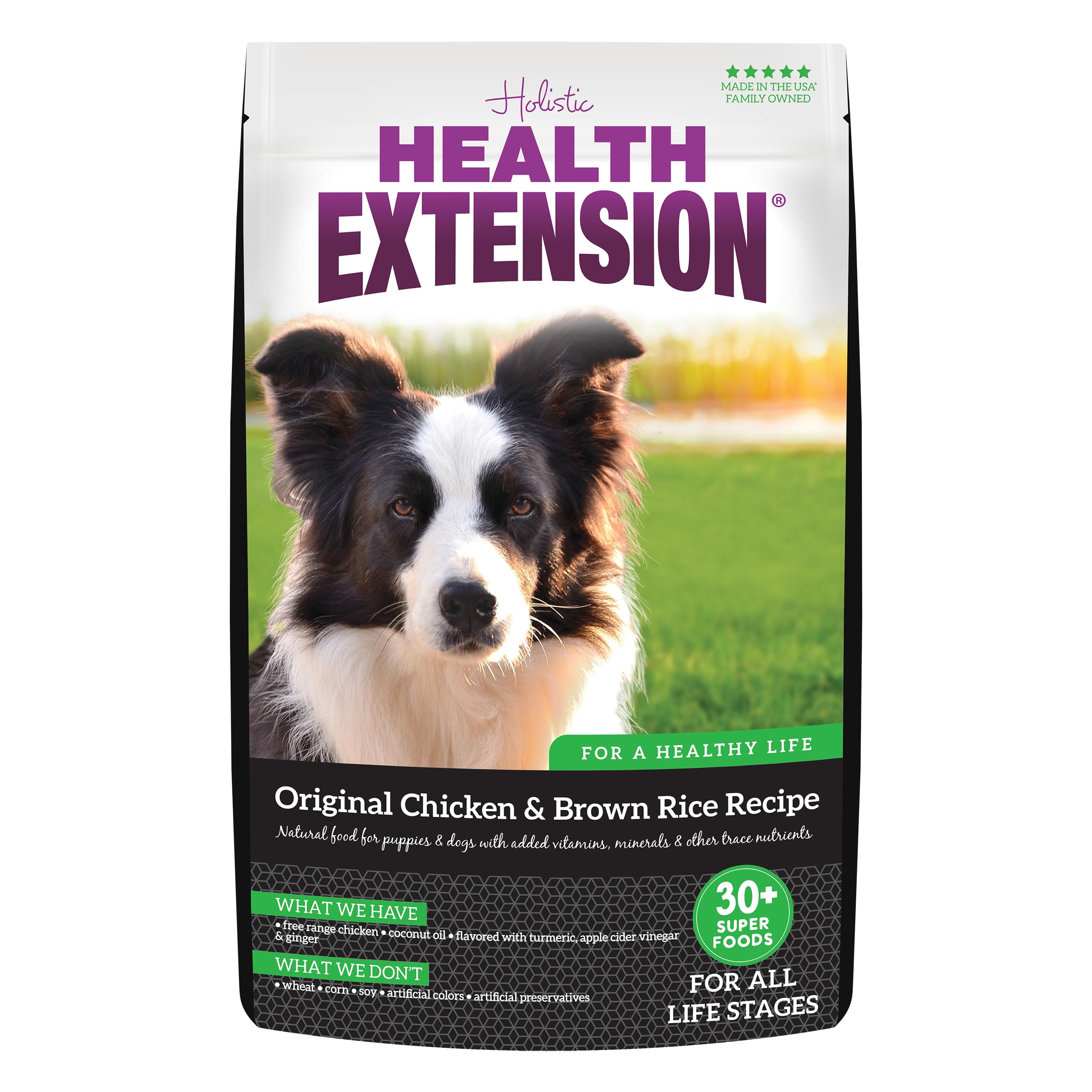 Health Extension Original Chicken & Brown Rice — Protein-Packed Formula with Probiotics & Superfoods (30 lb)