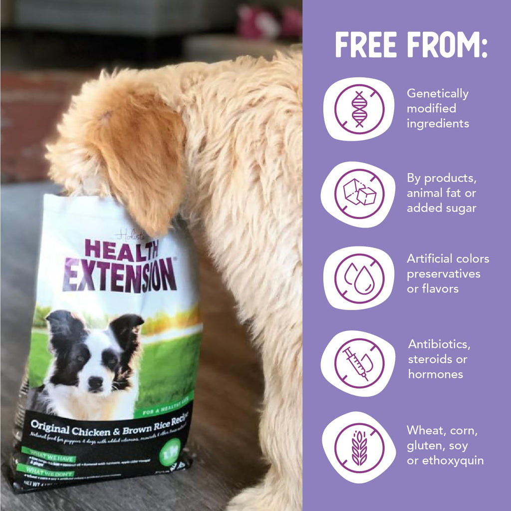 Health Extension Original Chicken & Brown Rice — Protein-Packed Formula with Probiotics & Superfoods (30 lb)