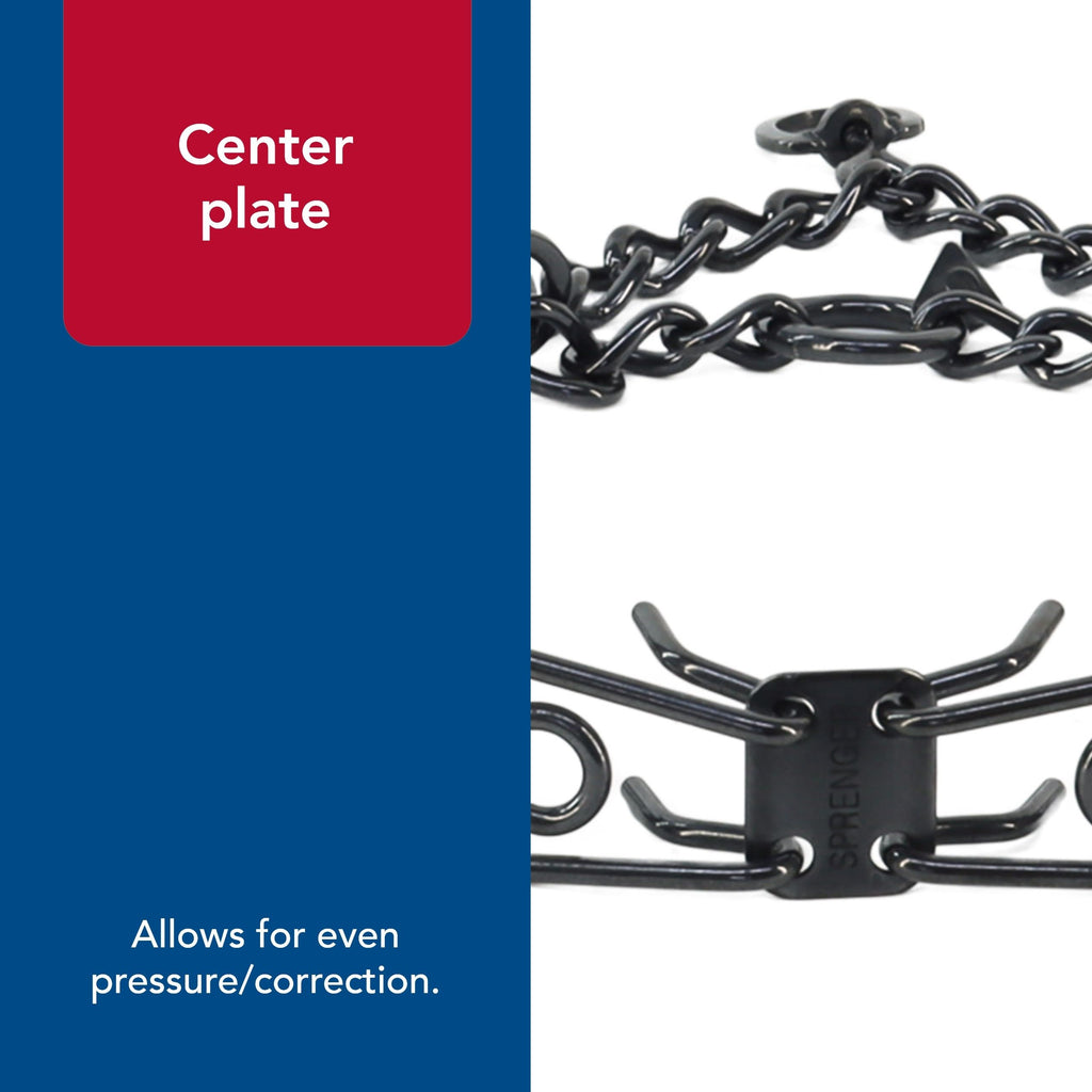Herm Sprenger Stainless Steel Ultra-Plus Prong Dog Training Collar – Black, 3.25 mm x 18 in Neck, 22 in Chain