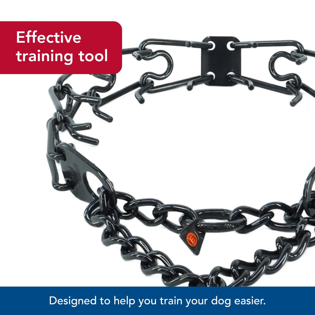 Herm Sprenger Stainless Steel Ultra-Plus Prong Dog Training Collar – Black, 3.25 mm x 18 in Neck, 22 in Chain