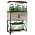 Herture 20-29 Gallon Aquarium Stand with Cabinet Storage – Grey, 30.7” L x 16.5” W, 330Lbs