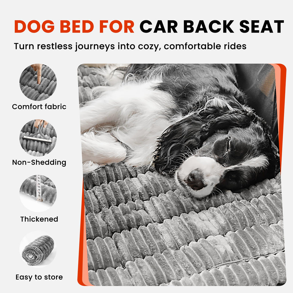 HiPetpy Backseat Dog Bed Mat – Non-Slip Car Seat Protector & Cozy Travel Blanket