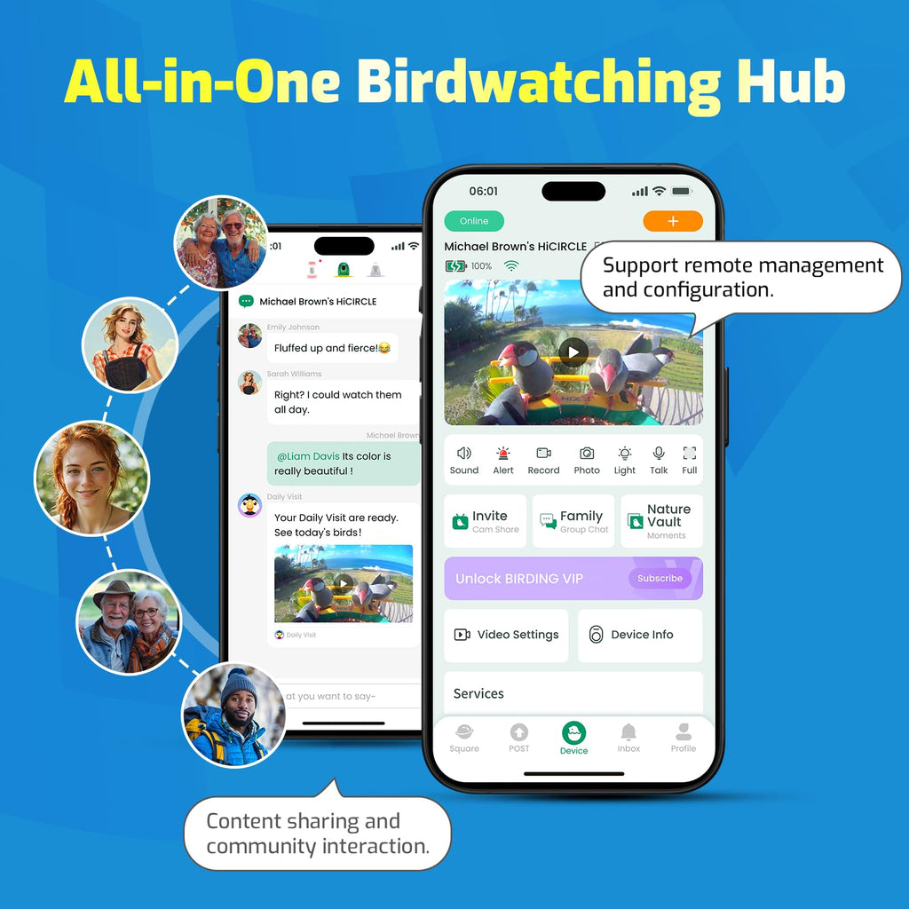 HIXX Smart Bird Feeder with Camera – 2K Live Birdwatching, AI ID, Solar Power, Color Night Vision