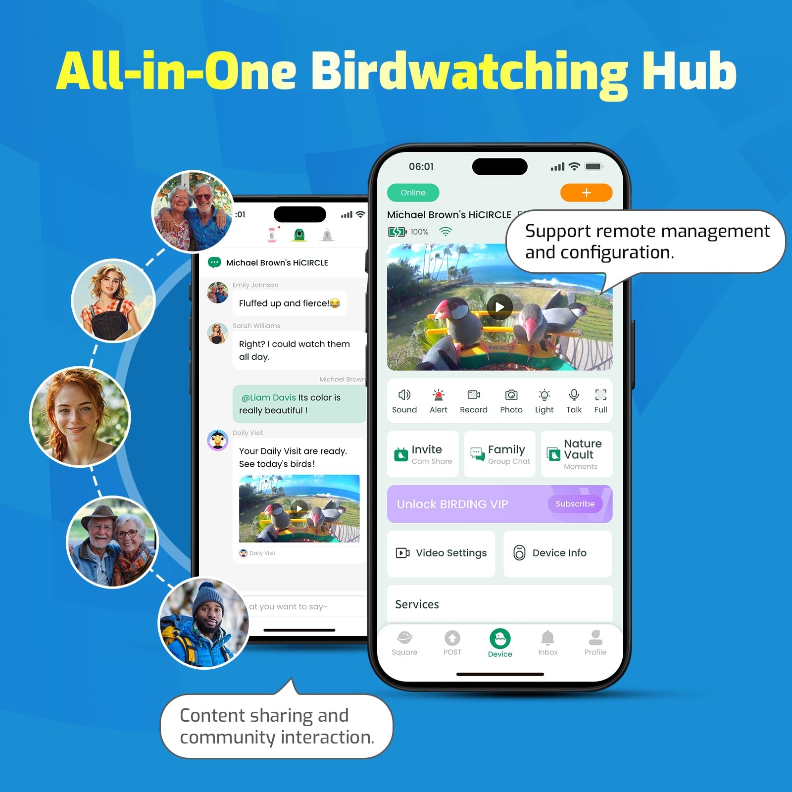 HIXX Smart Bird Feeder with Camera – 2K Live Birdwatching, AI ID, Solar Power, Color Night Vision