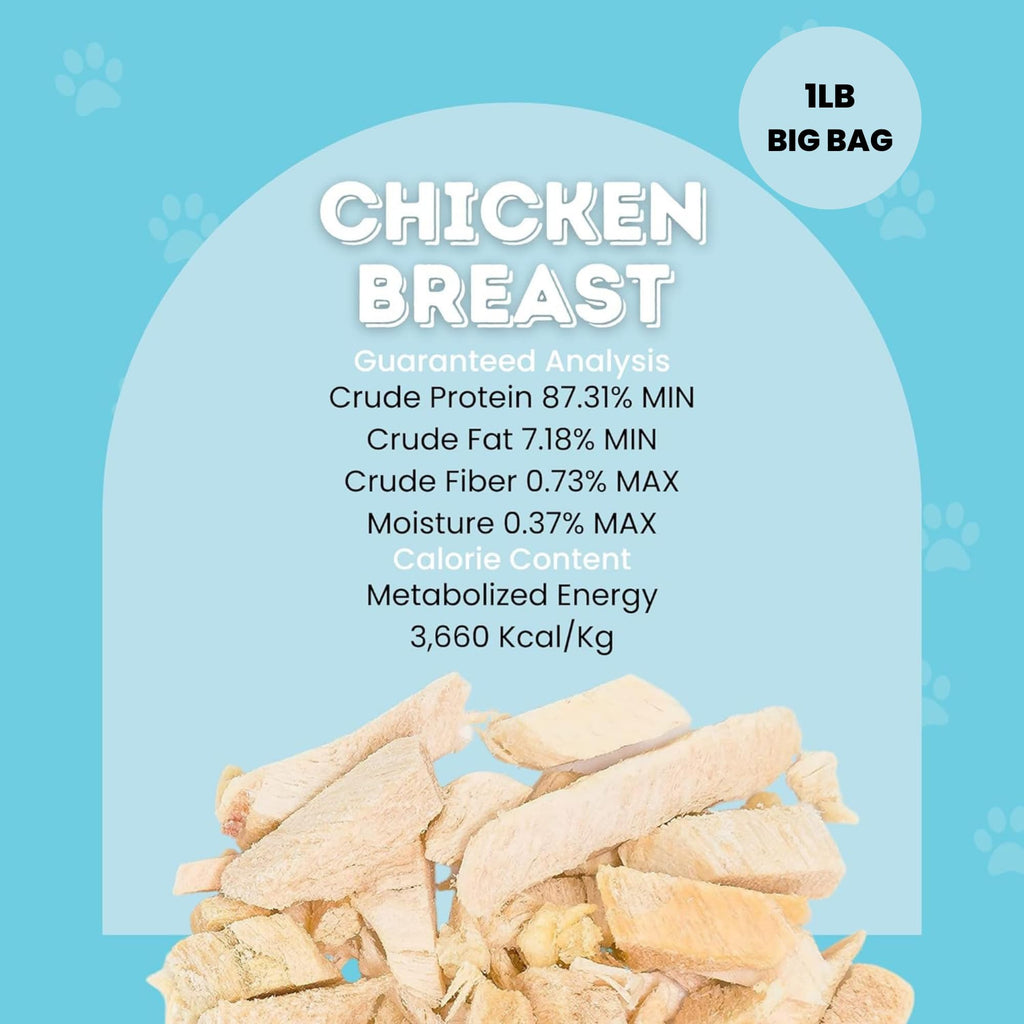 Hotspot Pets Freeze Dried Chicken Treats for Cats & Dogs – 1lb USA-Made, Single-Ingredient, Grain-Free
