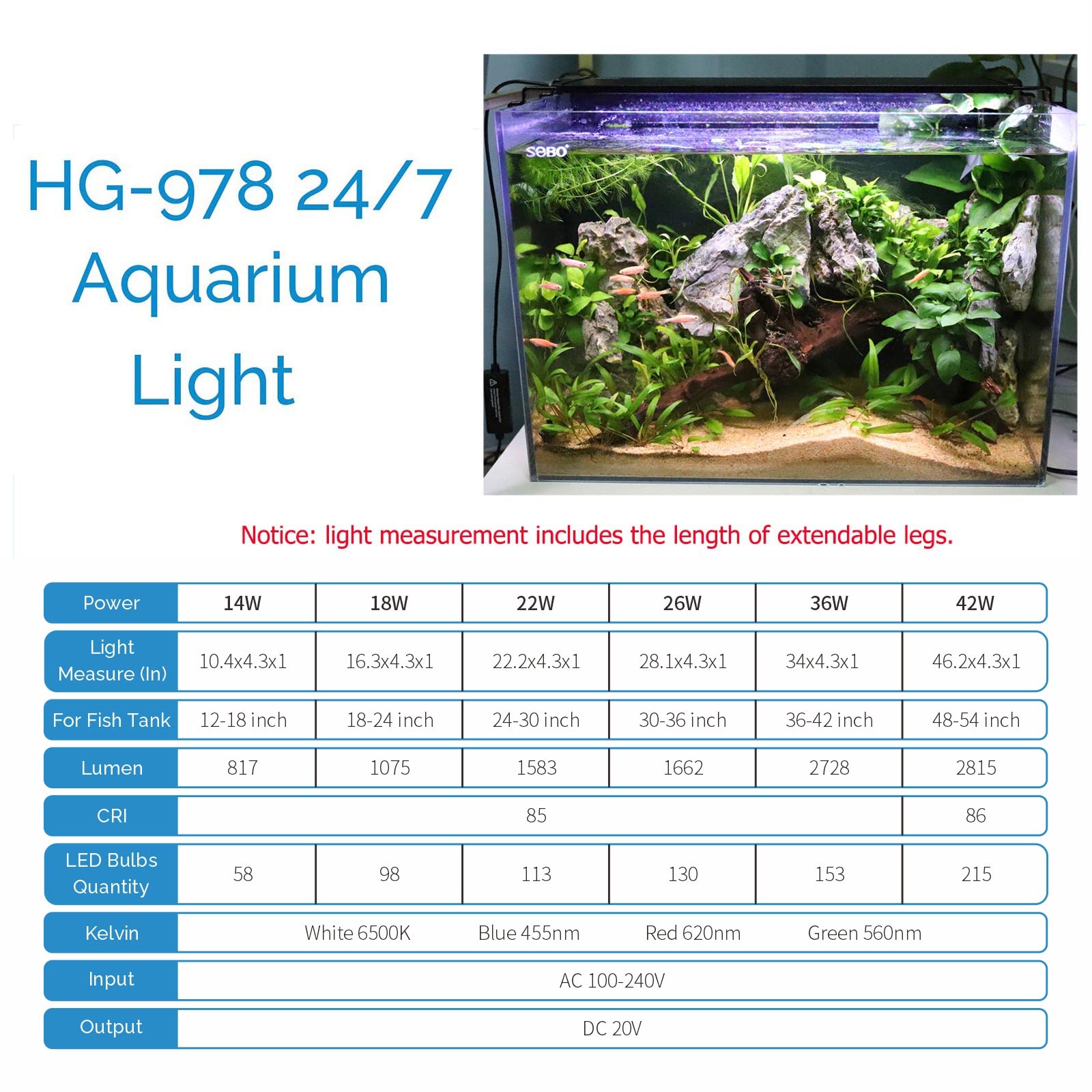 hygger Advanced LED Aquarium Light with Timer, 24/7 Cycle & DIY Mode for 36-42in Freshwater Tanks