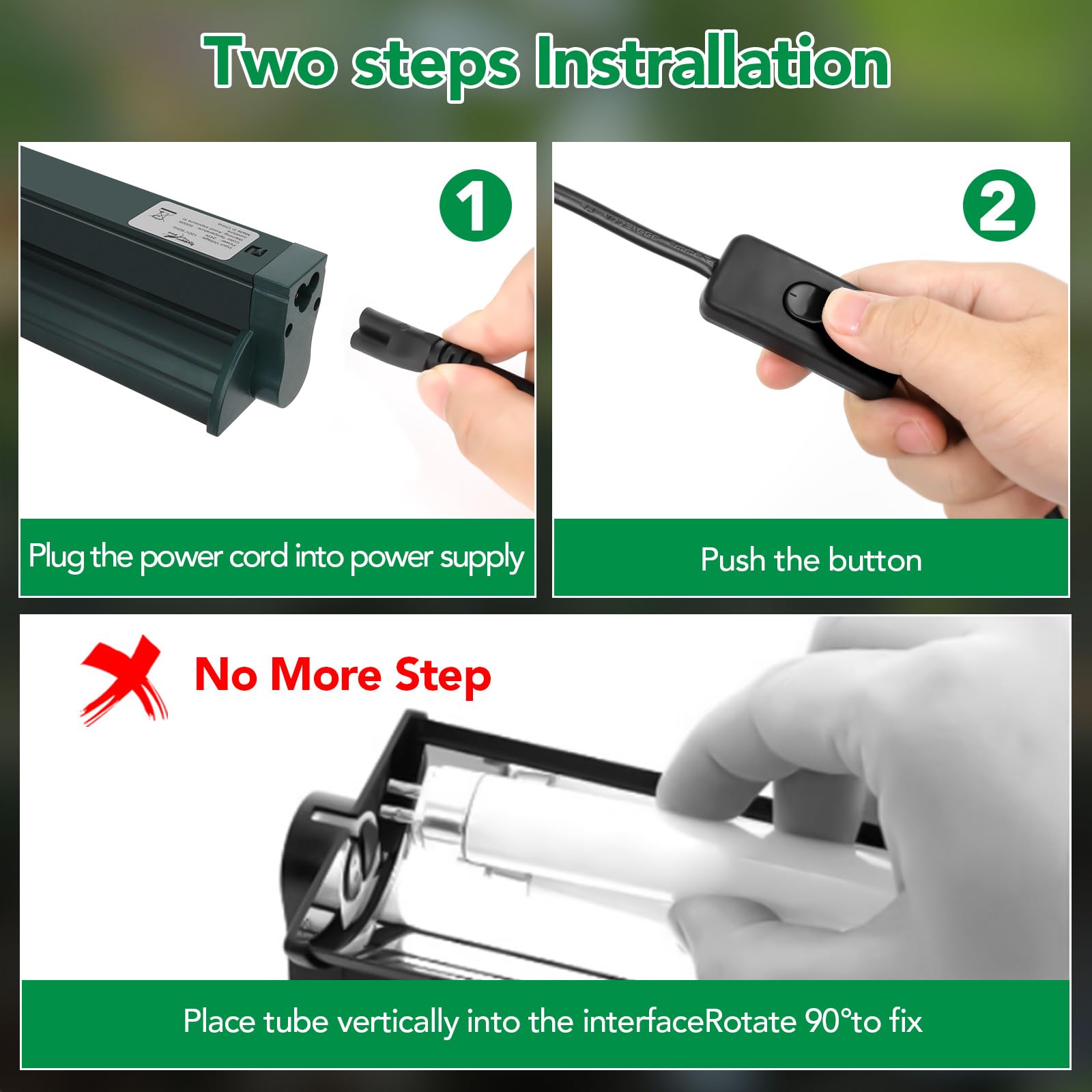 Hygger Zoo T5 Reptile Light Fixture Green Combo Kit – 39W UVB 10.0