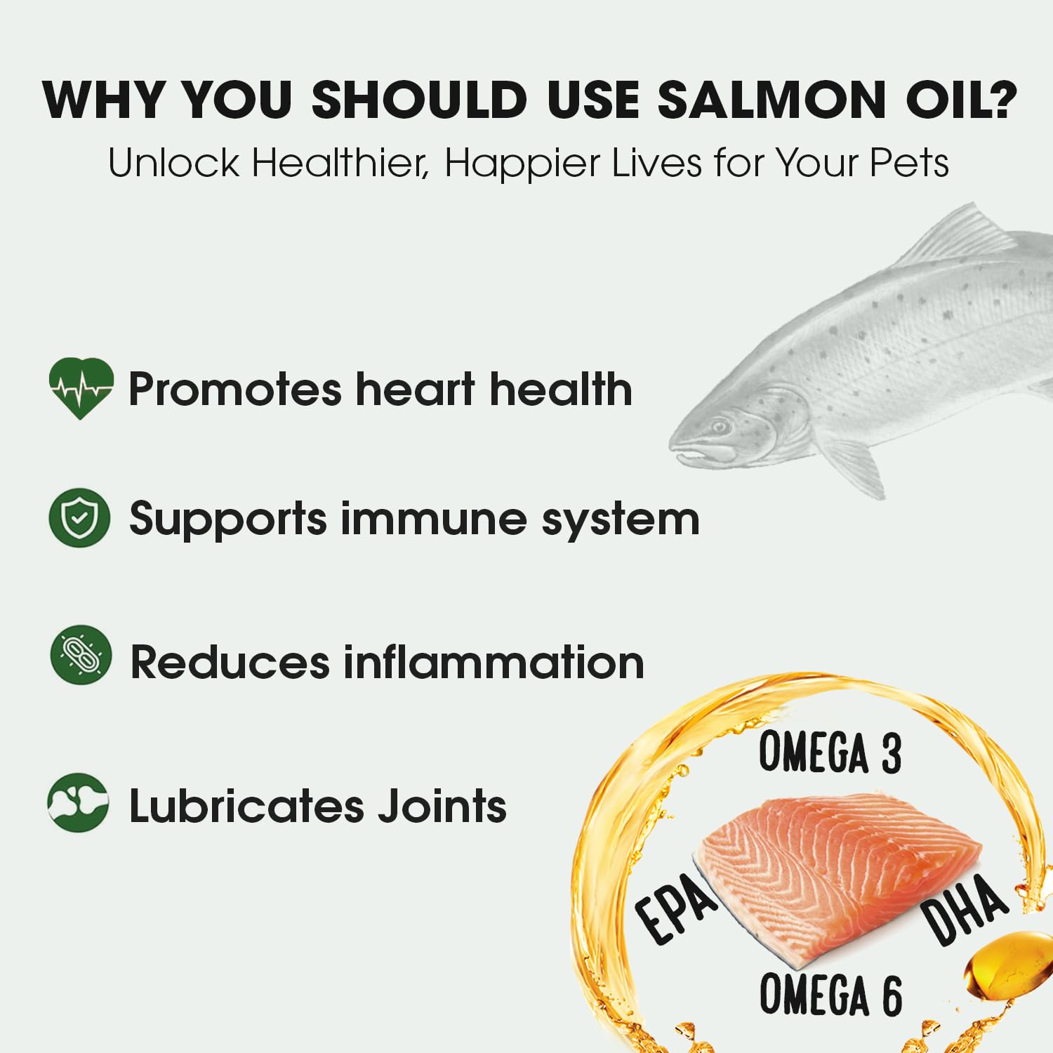 Iceland Pure Salmon Oil – Unscented Pharmaceutical Grade, 1118mg Omega-3 per Teaspoon | For Dogs & Cats | BPA-Free Pump Bottle 33oz