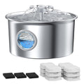 IHOUONE Cat Water Fountain Stainless Steel – 88oz/2.6L, Flower Spout, 4-Stage Filtration