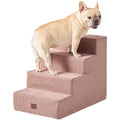 EHEYCIGA Dog Stairs for Bed 18" H, 4-Step Dog Steps for High Bed, Pet Steps for Small Dogs and Cats, Non-Slip Balanced Pet Ramp Indoor, Pink