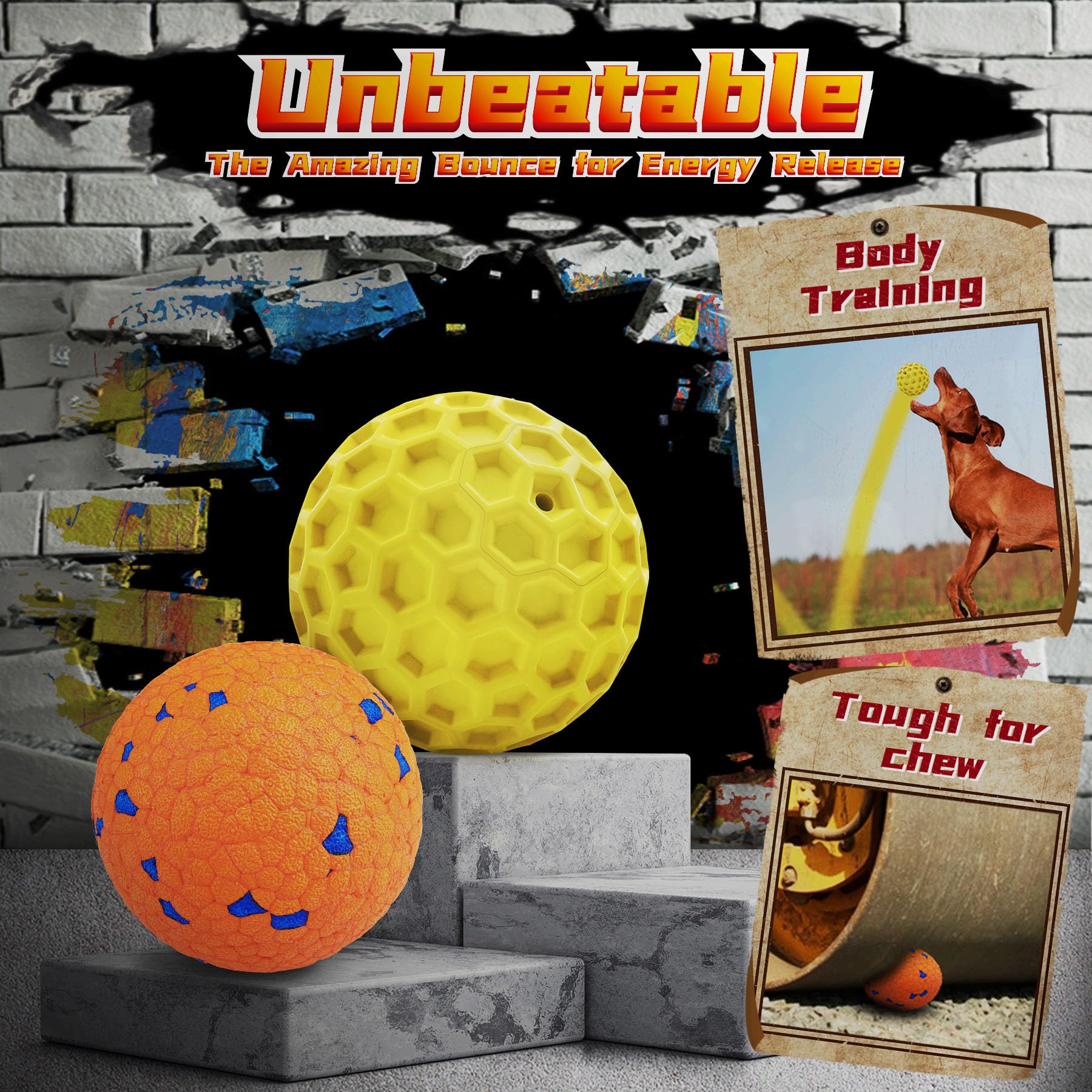 IMMADBUNY Heavy Duty Dog Toys – 9 Pack Indestructible Toys for Aggressive Chewers (Large & Medium Dogs)